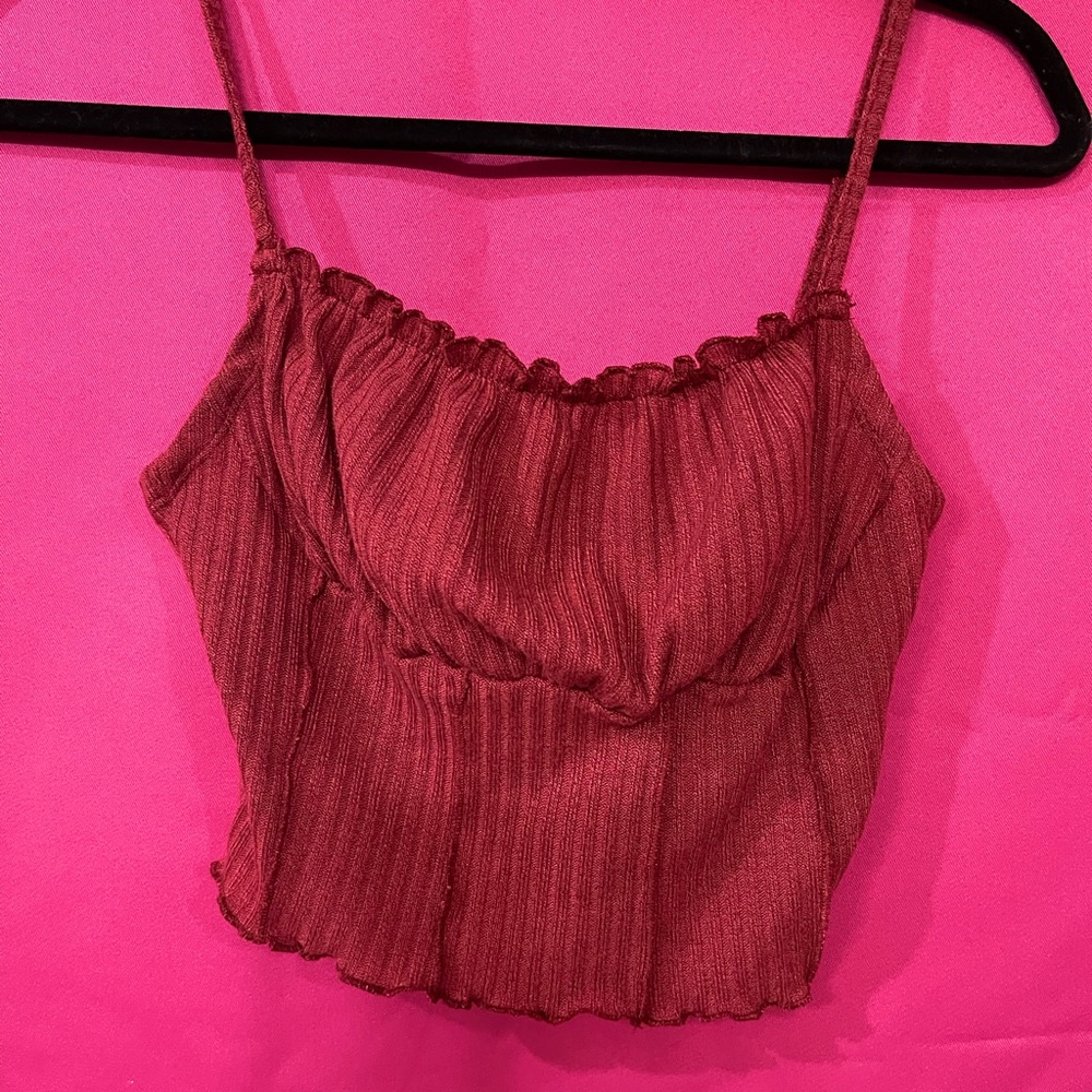 burgundy spaghetti strap top
